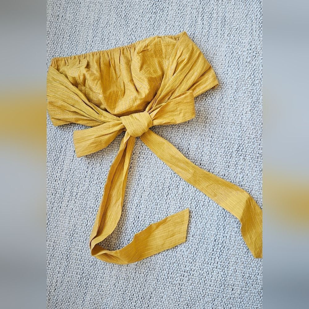 💝Cleobella Yellow Crop Top Tube Top with Bow